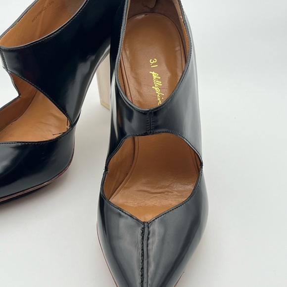 3.1 PHILLIP LIM Kadie Cut Out Bootie- patent leather strap pump, 7 - Picture 8 of 15